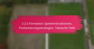 2-2-2 Formation: Spielerinteraktionen, Positionierungsstrategien, Taktische Tiefe