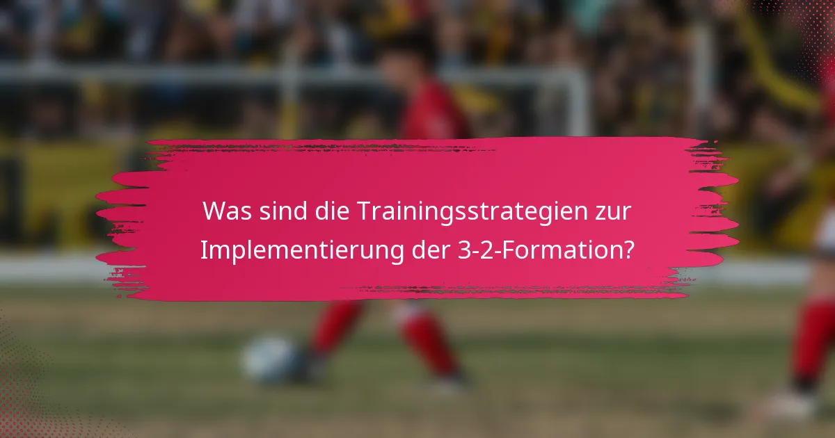 Was sind die Trainingsstrategien zur Implementierung der 3-2-Formation?