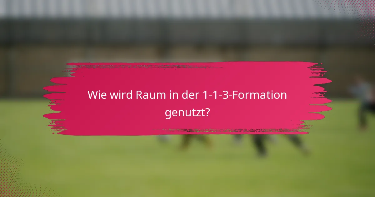 Wie wird Raum in der 1-1-3-Formation genutzt?